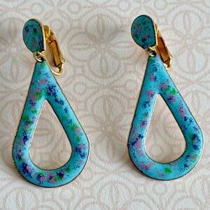 Vintage Multicolor Teardrop Earrings